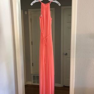David’s Bridal Soft Mesh Halter Dress